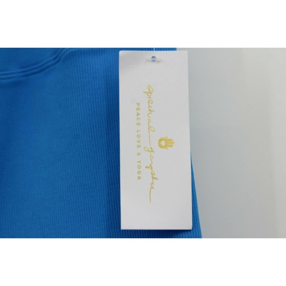 Spiritual Gangster Amor Seamless High Waisted Biker Shorts Electric Blue M/L NEW - Picture 4 of 6